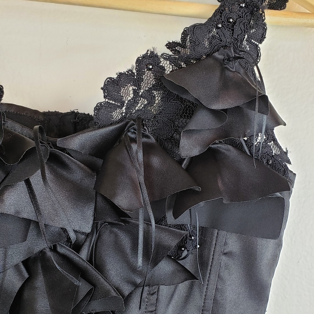 2 piece Black Evening Dress & Corset - Picture 6 of 8